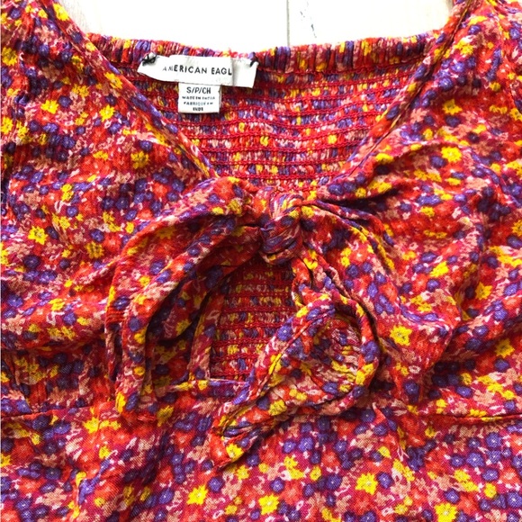 American Eagle Outfitters Smocked Floral Print Sleeveless Blouse Size S - Picture 8 of 10